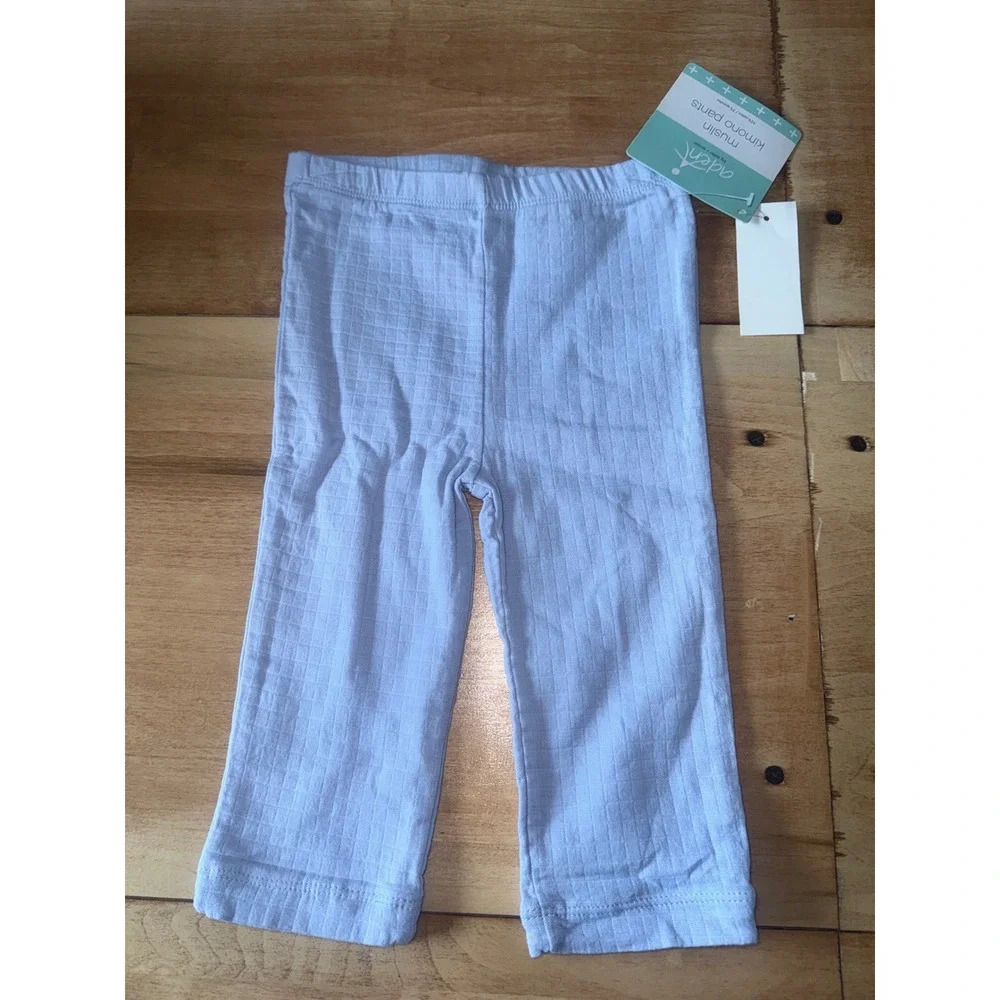aden by adenanais Muslin Kimono Pants Baby 6-9‎ Months Light Blue Cotton Spandex